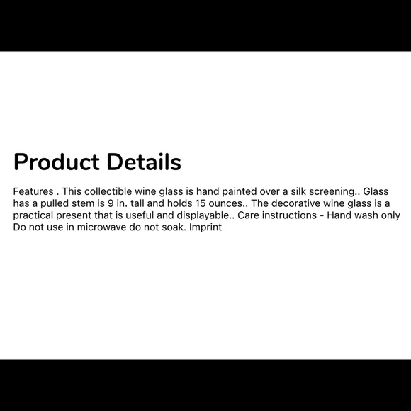 BOTTOMS UP CO. - HAND PAINTED - RHINESTONED - BLACK - 50th BIRTHDAY - WINE GLASS - Picture 5 of 5